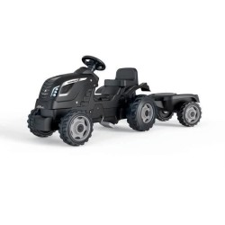 Tracteur a pédales Farmer XL + Remorque - SMOBY - Noir - 90% Plastique recycl...