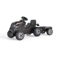 Tracteur a pédales Farmer XL + Remorque - SMOBY - Noir - 90% Plastique recycl...