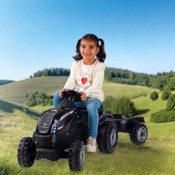 Tracteur a pédales Farmer XL + Remorque - SMOBY - Noir - 90% Plastique recycl...