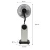Ventilateur brumisateur sur pied 3 en 1 OCEANIC - Fonction Ioniseur d'air - 9...
