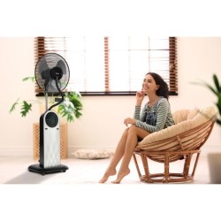 Ventilateur brumisateur sur pied 3 en 1 OCEANIC - Fonction Ioniseur d'air - 9...