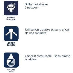 Mitigeur monocommande Evier - GROHE - 31554001 - Col de cygne - Chromé - Méta...