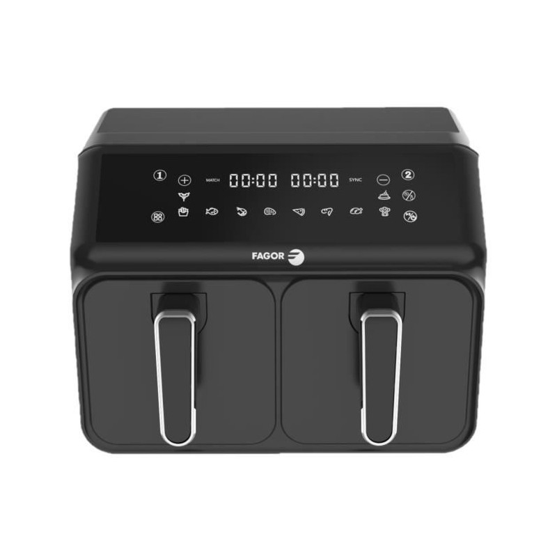 Friteuse sans huile - FAGOR - FG2X4L - 8L - 2200W - Doucle bac 4L - 10 progra...