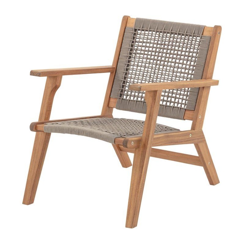Fauteuil de jardin bas - MERIDA - Bois d'Acacia FSC - Corde tressée - 60 x 76...
