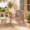 Fauteuil de jardin bas - MERIDA - Bois d'Acacia FSC - Corde tressée - 60 x 76...