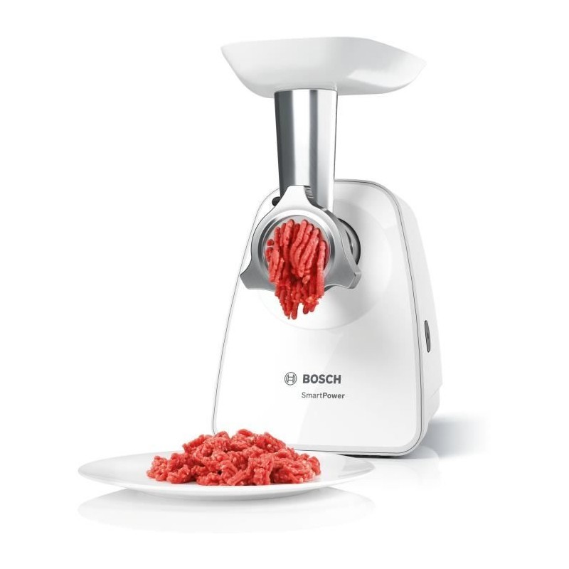 Hachoir a viande SmartPower - BOSCH - MFW2520W - 2 grilles de hachoir - Garni...