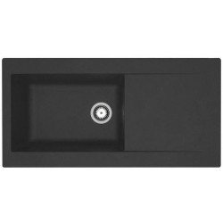 Evier a encastrer en résine 1000 x 500 mm 1 grande cuve - Noir - STRADOUR Lie...