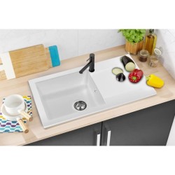 STRADOUR Evier a encastrer EINNA, en SMC BLANC UNI - 17,  1 bac, dim. 78 * 43...