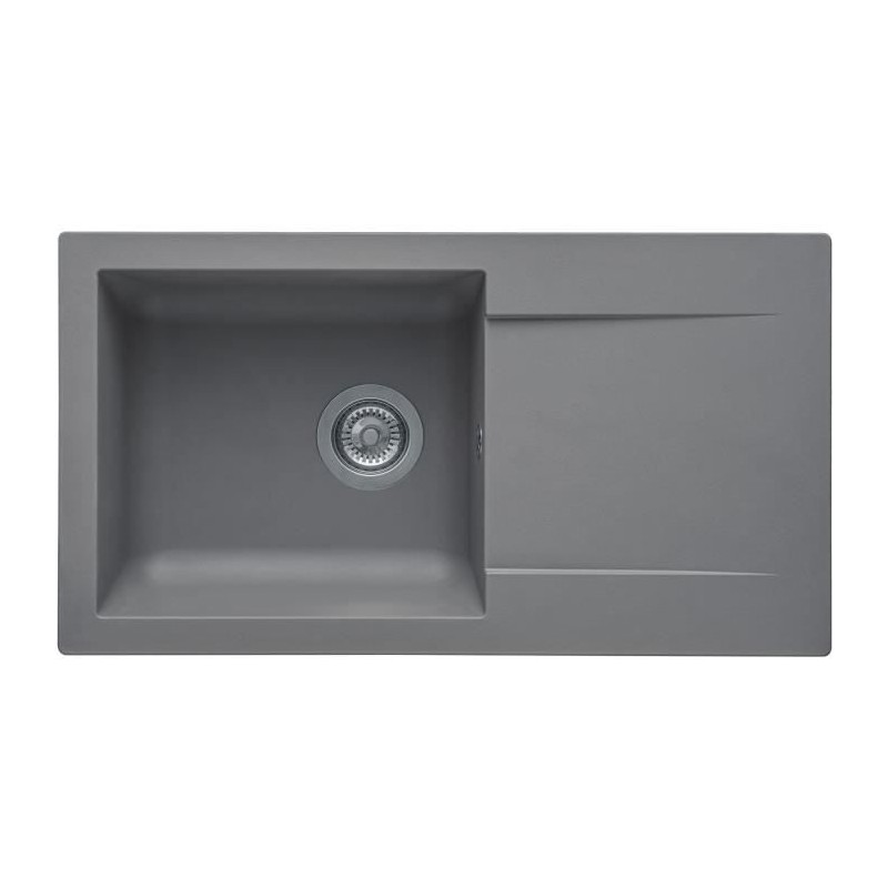 STRADOUR Evier a encastrer EINNA, en SMC GRIS BETON - 16,  1 bac, dim. 78 * 4...