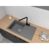 STRADOUR Evier a encastrer EINNA, en SMC GRIS BETON - 16,  1 bac, dim. 78 * 4...