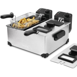Friteuse HKoeNIG - DFX600 - Double Cuve 2x3L - Thermostats indépendants - Pan...