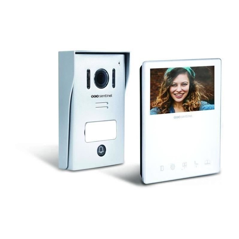 Interphone vidéo filaire, coloris blanc - VisioKit 4.3 - SCS SENTINEL - Garan...