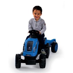 Tracteur a pédales Farmer XL + Remorque - Bleu - SMOBY - Siege ajustable - Ca...