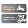 Tracteur a pédales Farmer XL + Remorque - Bleu - SMOBY - Siege ajustable - Ca...