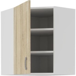 SARA Meuble haut d'angle - Décor chene sonoma - L59xP59xH71,5 cm