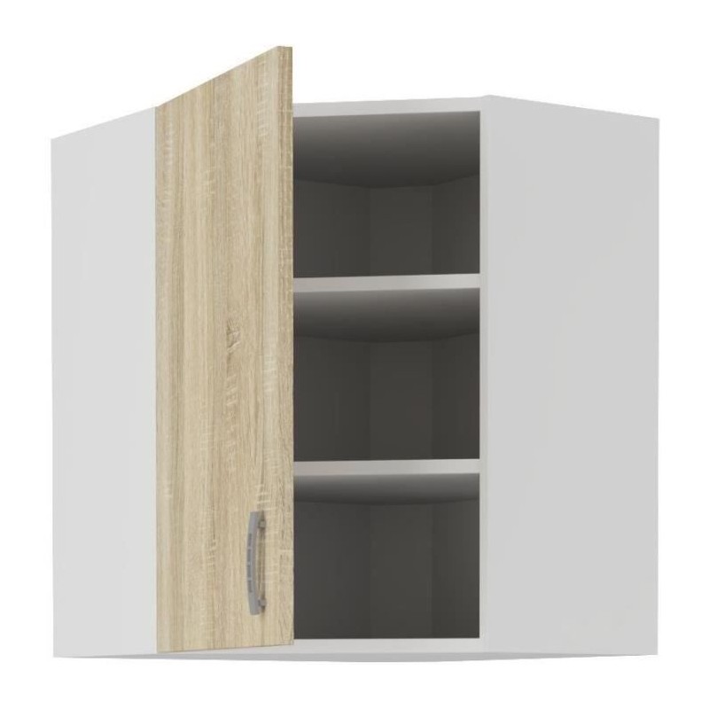 SARA Meuble haut d'angle - Décor chene sonoma - L59xP59xH71,5 cm