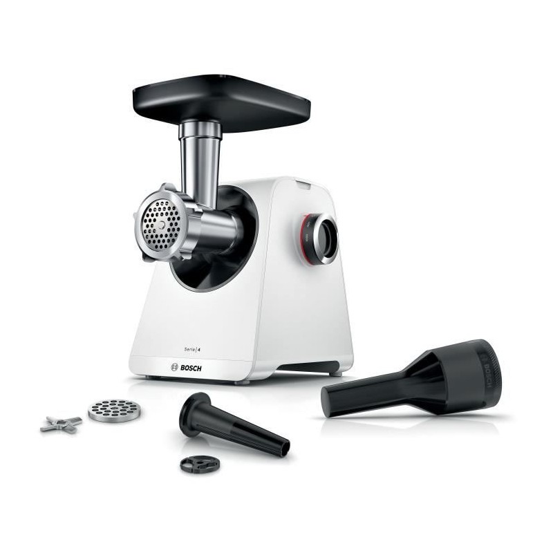 Hachoir a viande - BOSCH - MFWS420W Série 4 - Blanc - 500 W - moteur bloqué 1...