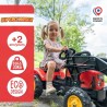 Tracteur a pédales Supercharger rouge avec pelle frontale articulée et remorq...