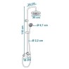Colonne de douche ROUSSEAU Timaru avec mitigeur mécanique chrome - Tete de do...