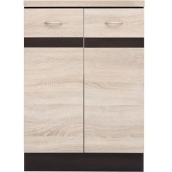 JUNONA Meuble bas de cuisine 60 cm - 2 Portes - Plan de travail - Chene sonoma