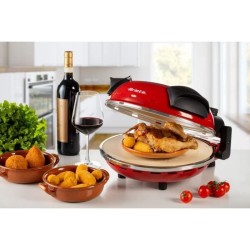 Four a Pizza électrique ARIETE - Rouge - Pierre réfractaire - 1200W -