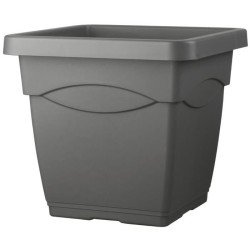 DEROMA Pot de fleurs carré Day R anthracite - 38 x H33,5 cm - Gris anthracite