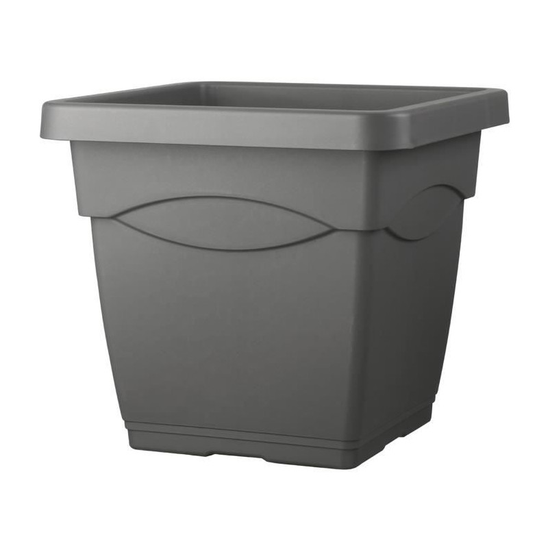 DEROMA Pot de fleurs carré Day R anthracite - 38 x H33,5 cm - Gris anthracite