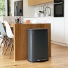 Poubelle de cuisine a pédale - ADMIRAL - KITCHEN MOVE - 50L - Design - Gris m...