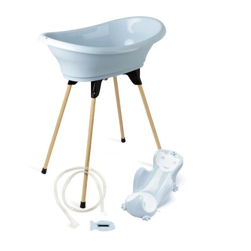 Pack baignoire THERMOBABY VASCO 5 en 1 Fleur bleue - Fabriqué en France