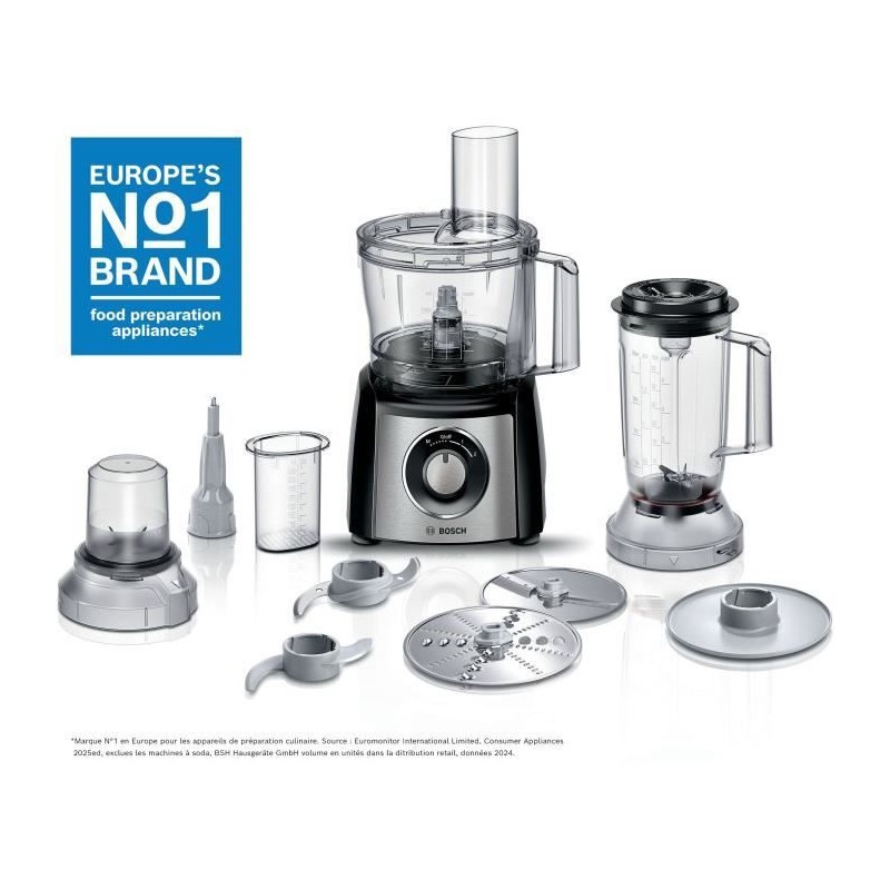 Robot multifonctions BOSCH MULTI TALENT MCM3501M - Noir et inox - 800 W - 2 v...