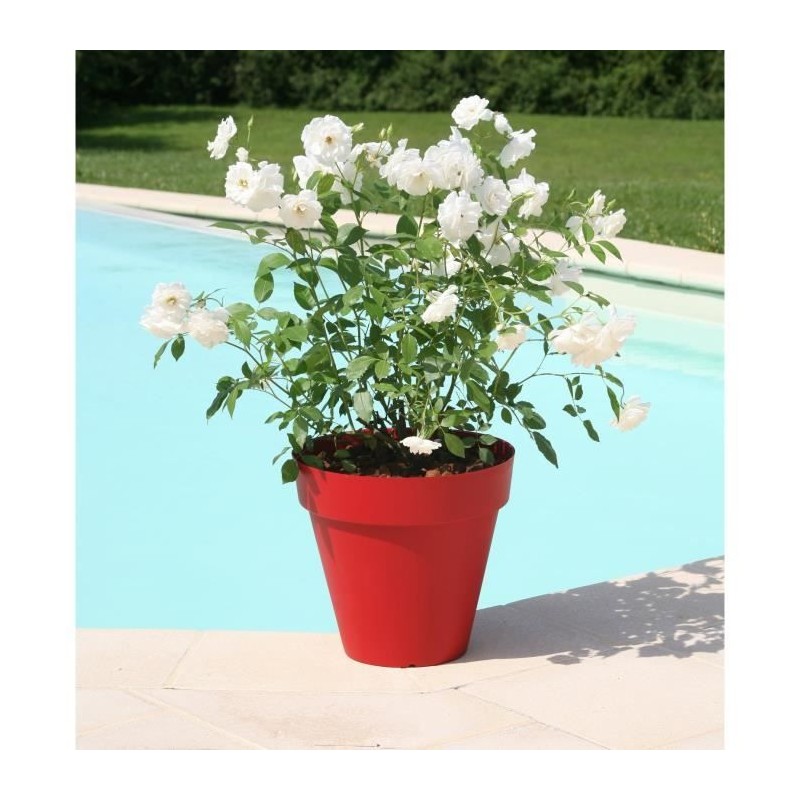Pot de fleurs - RIVIERA - Soleilla Rond - Ø 39,2 x 35,8 cm - 25L - Rouge
