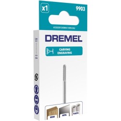 Fraise en carbure de tungstene DREMEL 9903 - Diametre 3,2 mm - Bout cône - Po...
