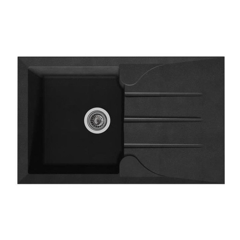STRADOUR Evier cuisine a encastrer 1 bac + 1 égouttoir Aloa - Résine - 81 x 5...