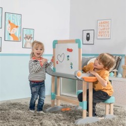 Smoby - Bureau Modulo Space - Transformable en Tableau Double Face - 80 Acces...