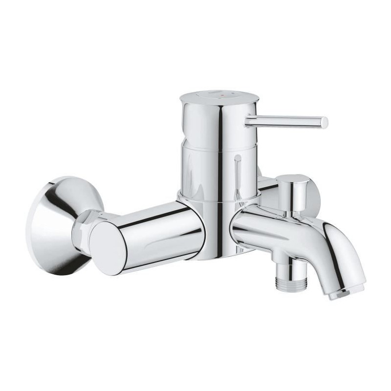 Mitigeur monocommande Bain / Douche mural GROHE - Finition Chromé - Profondeu...