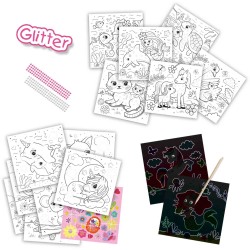 Cahier d'activités de coloriage a paillettes 3 en 1