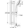 Ensemble de douche 3 jets - GROHE - Vitalio Joy 110 Massage - Flexible lisse ...