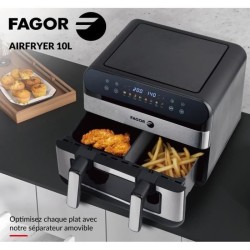 Friteuse sans huile - FAGOR - FGF10 - 10L - 2400W - Double cuisson - 8 progra...