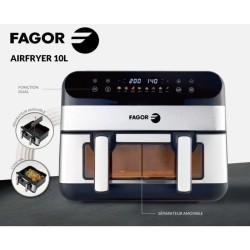 Friteuse sans huile - FAGOR - FGF10 - 10L - 2400W - Double cuisson - 8 progra...