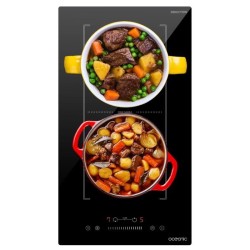 Domino induction encastrable - OCEANIC - OCEATI2Z2BF - 2 foyers avec zone fle...