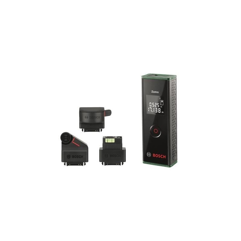 Bosch Télémetre Zamo avec 3 adaptateurs (distance de mesure jusqu'a 25m)