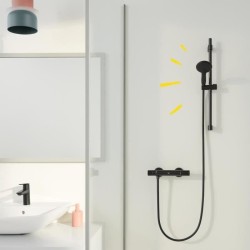 Ensemble de douche avec pommeau 2 jets, barre 60cm et flexible 1,75m - GROHE ...