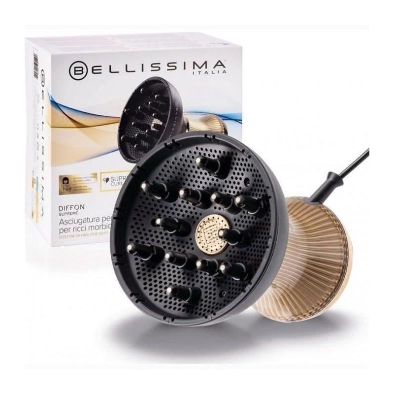 Seche-cheveux Bellissima DIFFON SUPREME CURL FLOW XL NOIR-OR
