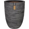 CAPI EUROPE Pot de fleurs élégant bas NATURE RIB - 46x58 cm - Anthracite