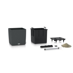 LECHUZA Pot de fleurs Cube cottage 50 - 50 x 50 x 50 cm - Kit complet - Grani...