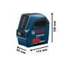 Laser ligne Bosch Professional GLL 2-10 - Portée de 10 metres - 0601063L00
