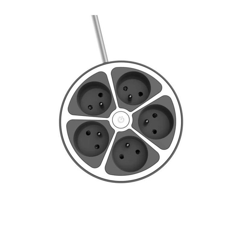 Chacon Multiprise bureau 16A.250V-Max 3680W   5x16A  cable 1,5m- Couleur gris...