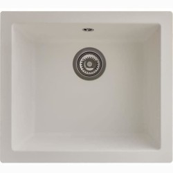 Evier en résine - Blanc uni - a encastrer ou sous plan - STRADOUR - 1 cuve 50...