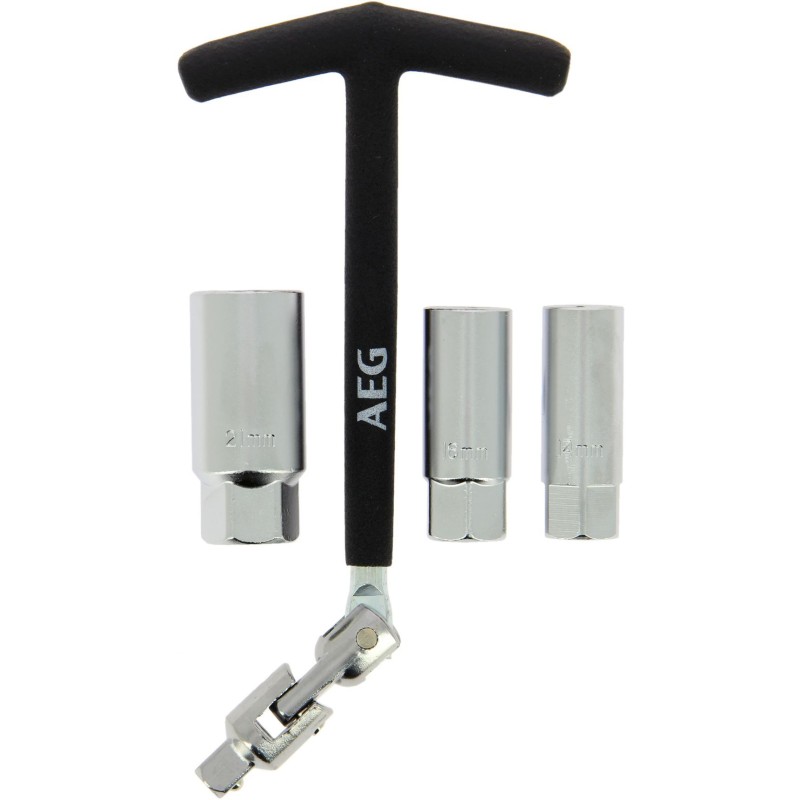 Clé a bougie articulée 3 douilles vehicule essence : 14/16/21mm - AEG - antig...