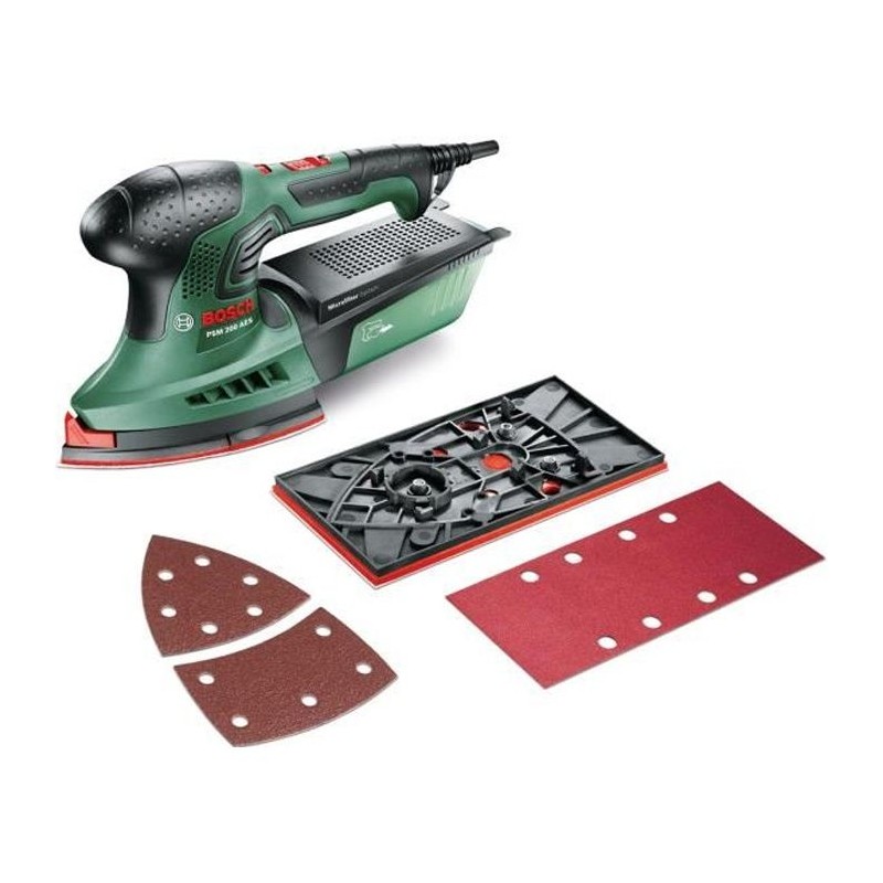 Ponceuse Multi Bosch - PSM 200 AES (Livrée avec 2 feuilles abrasives, Plateau...